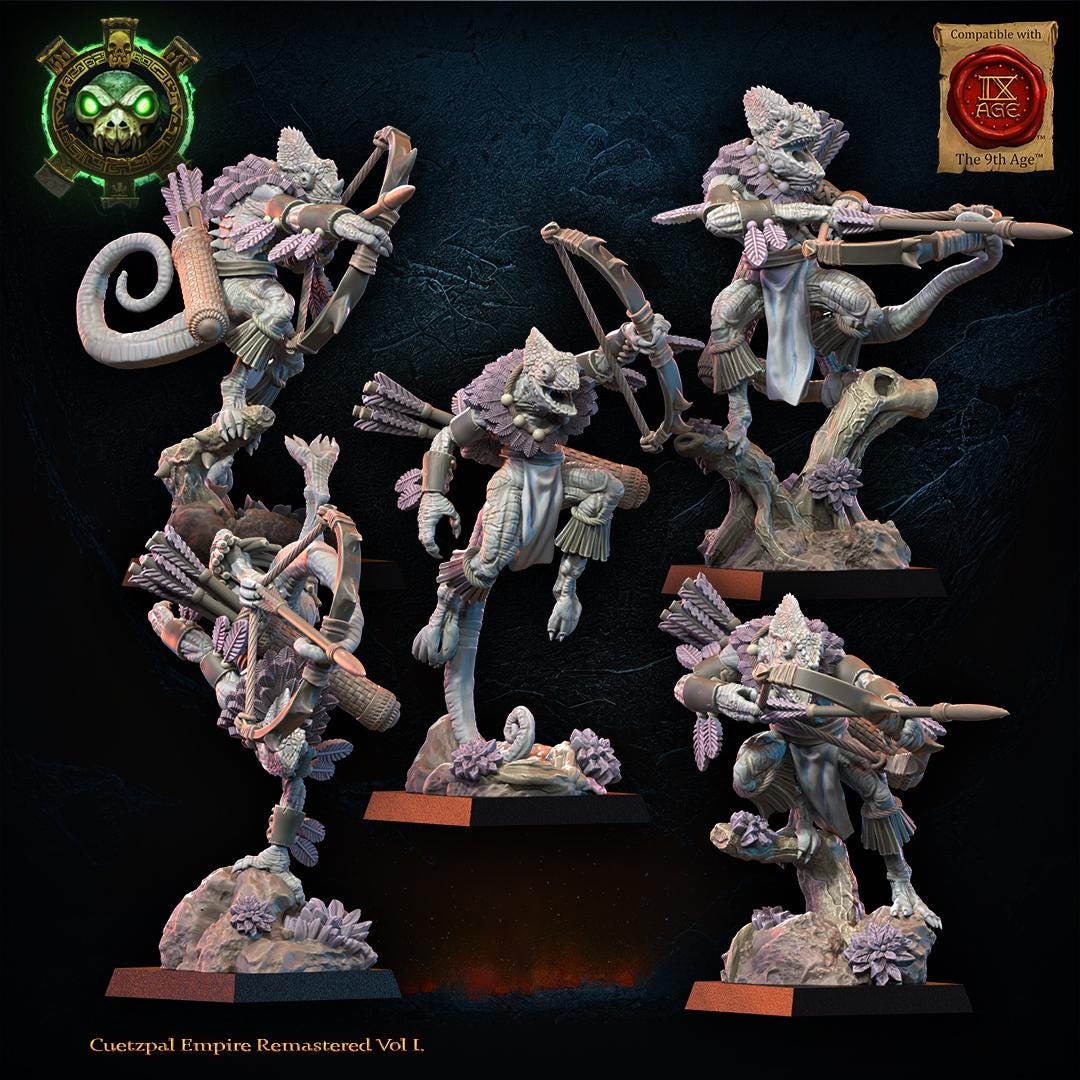 Lizard Kin Assassin 3d Printed Lizard Kin Archer Regiment by Lost Kingdom Miniatures – Last ...