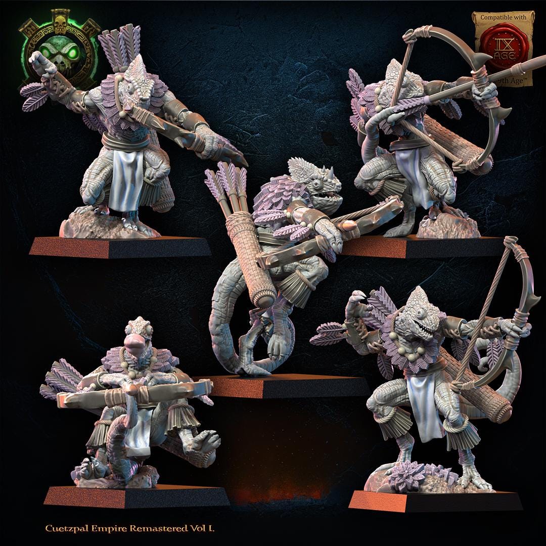 Lizard Kin Assassin 3d Printed Lizard Kin Archer Regiment by Lost Kingdom Miniatures – Last ...