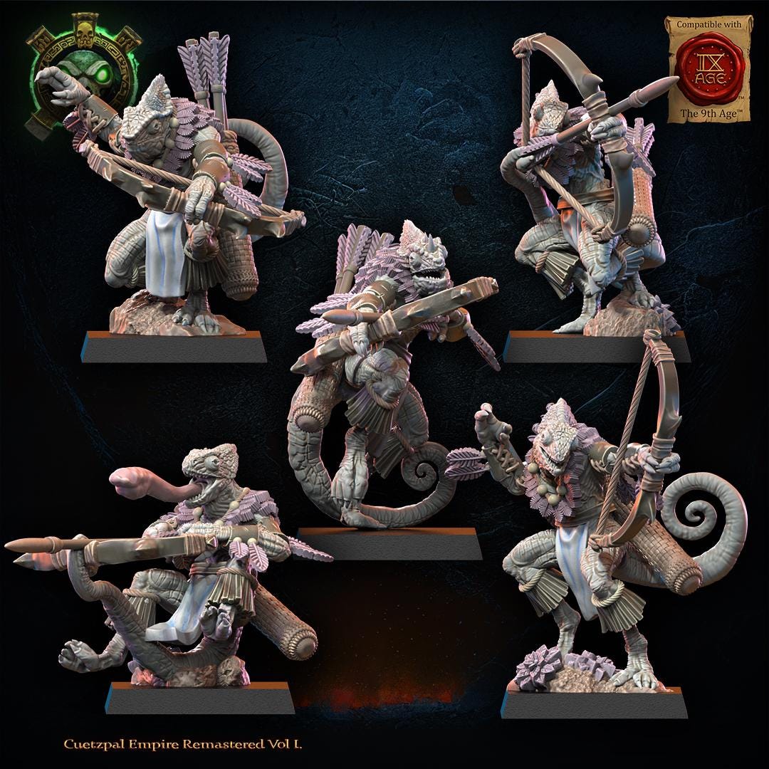 Lizard Kin Assassin 3d Printed Lizard Kin Archer Regiment by Lost Kingdom Miniatures – Last ...