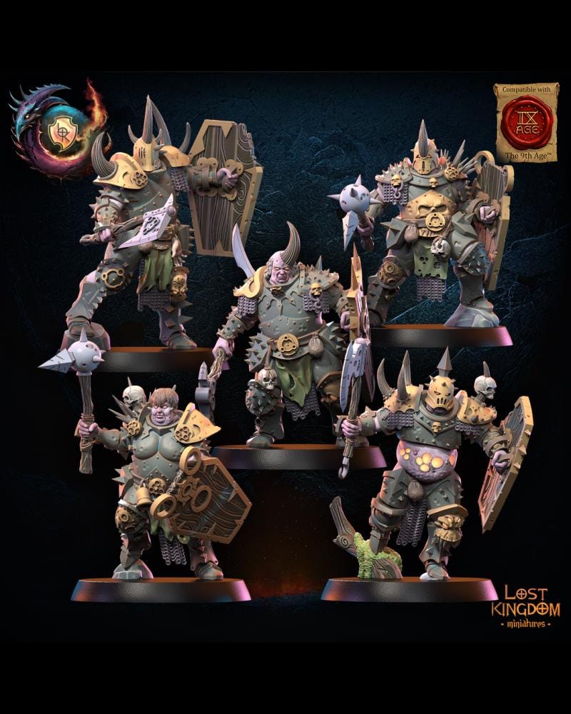3D Printed Gluttony Regiment x10 by Lost Kingdom Miniatures