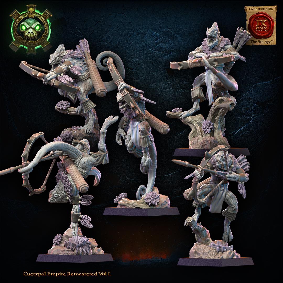 3d Printed Lizard Kin Archer Regiment x10 by Lost Kingdom Miniatures