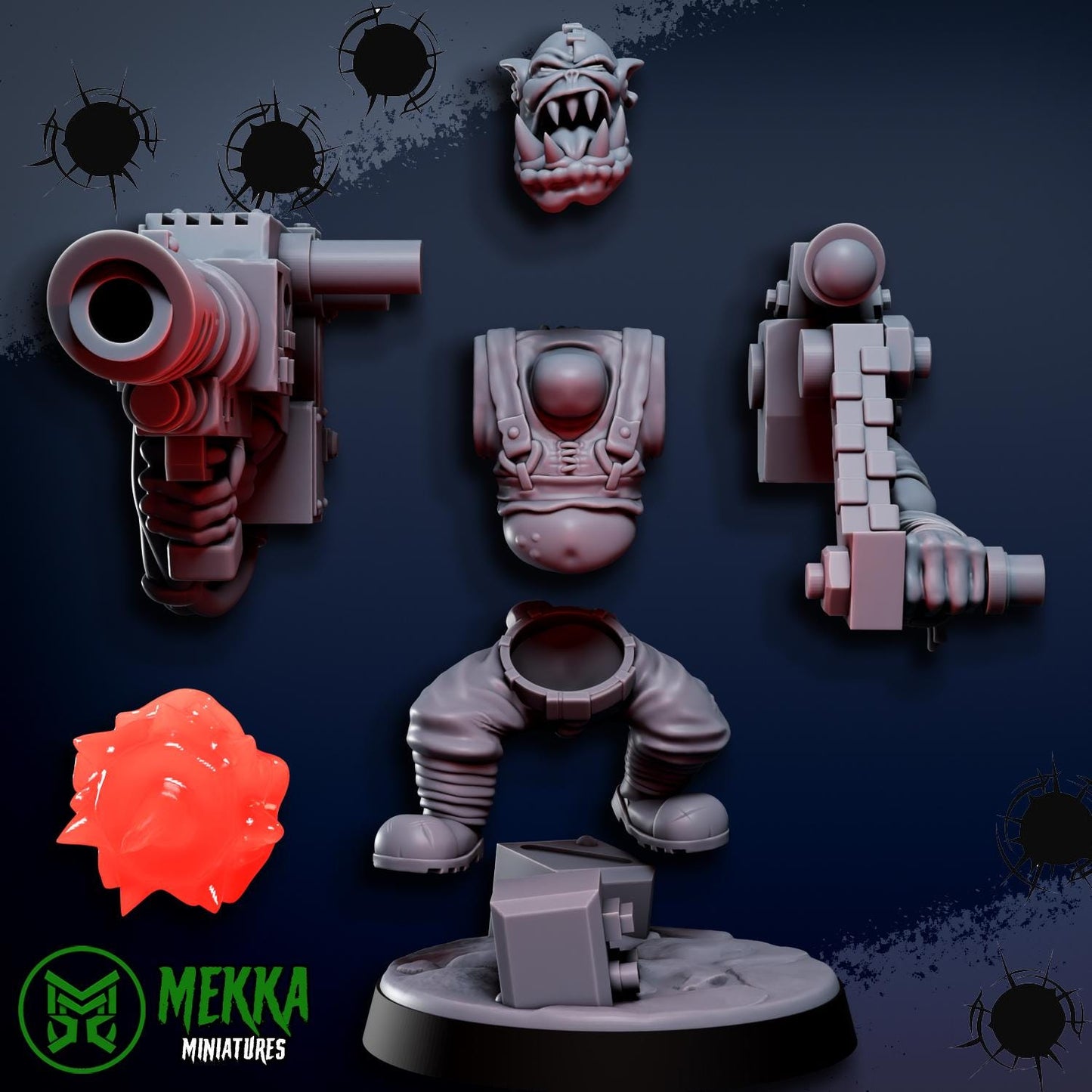 3d Printed Giant Layzer Shoota Orc by Mekka Miniatures