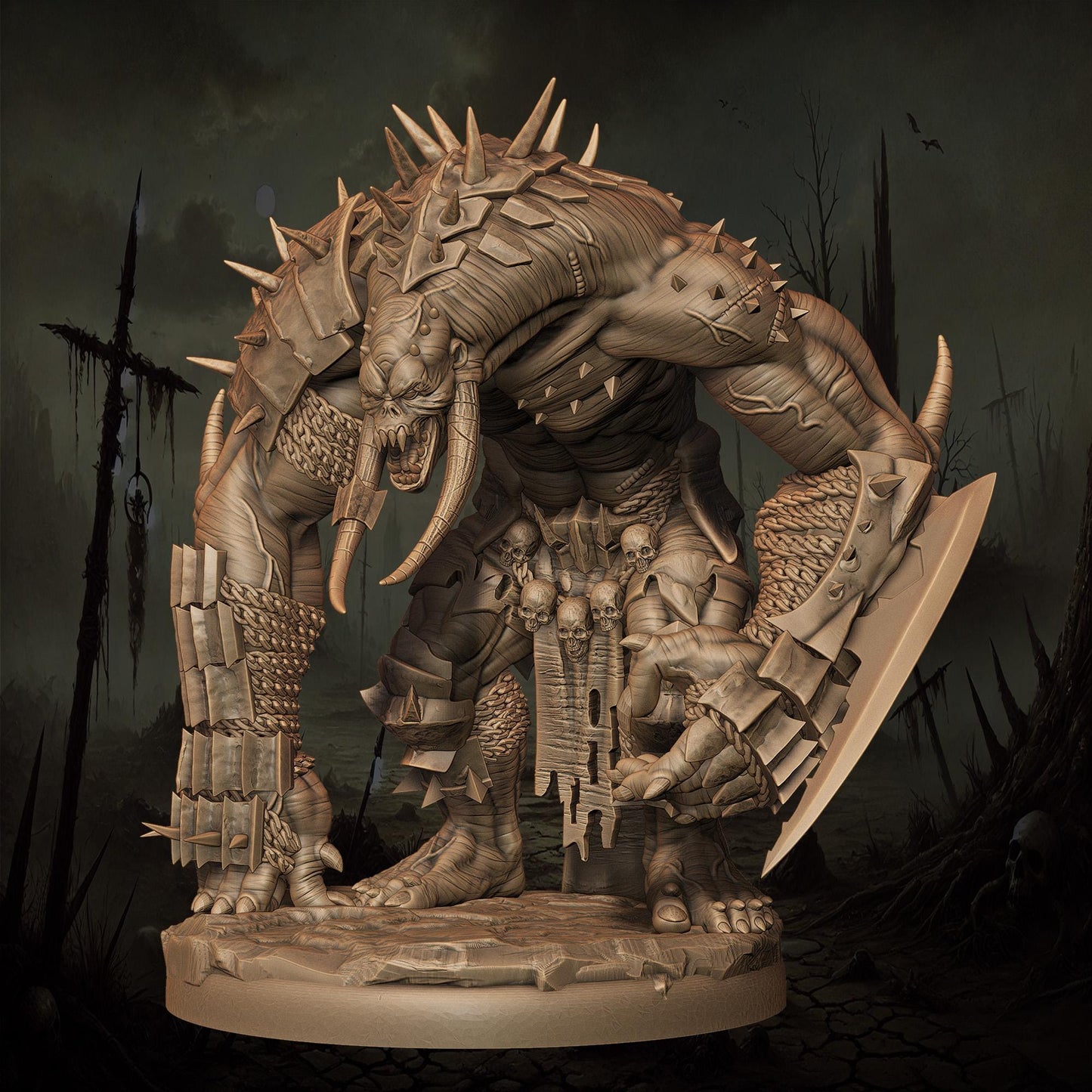 3D Printed Bonecrusher Troll by Monolith Arts