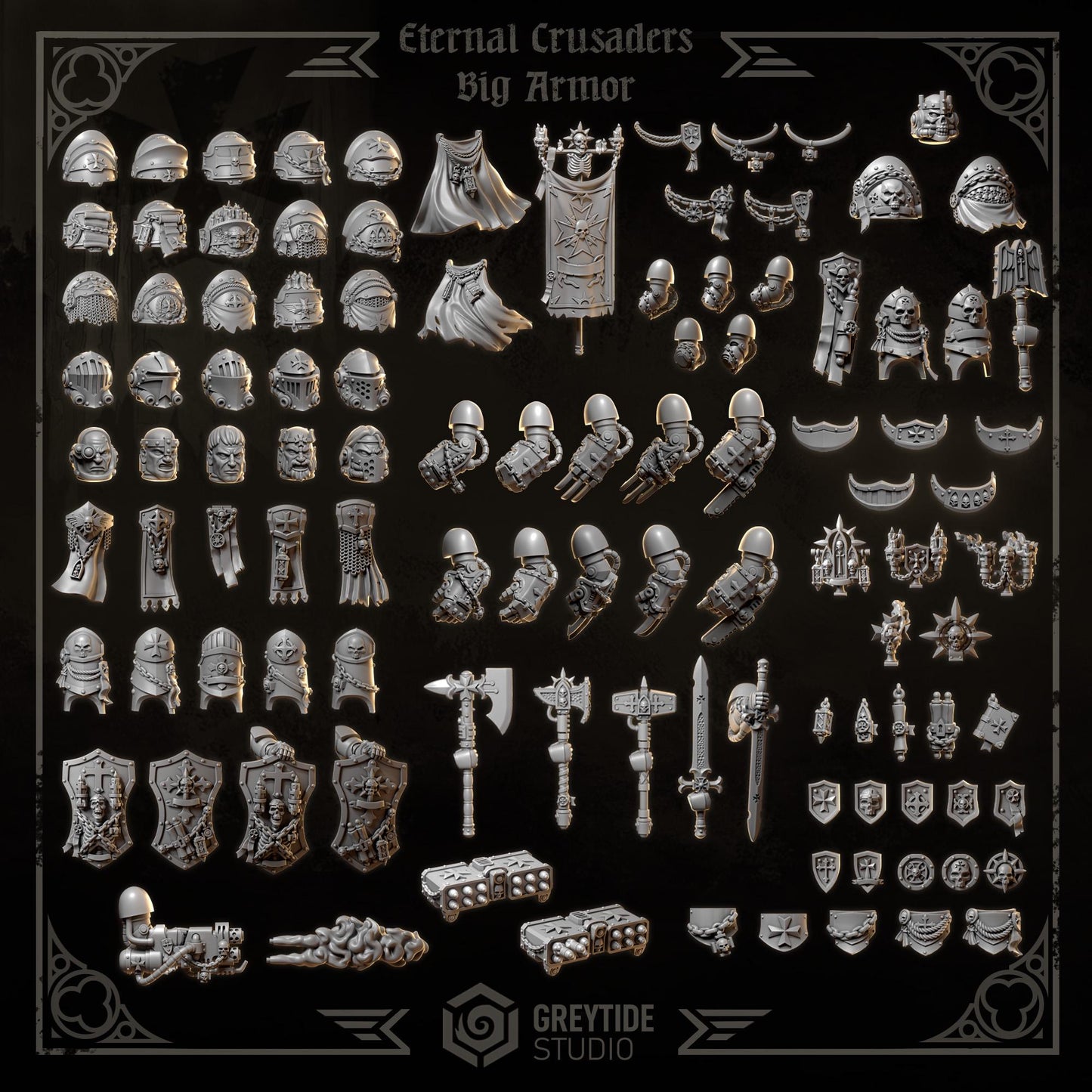 3d Printed Eternal Crusader Shoulderpads x10 #1 by Greytide Studio