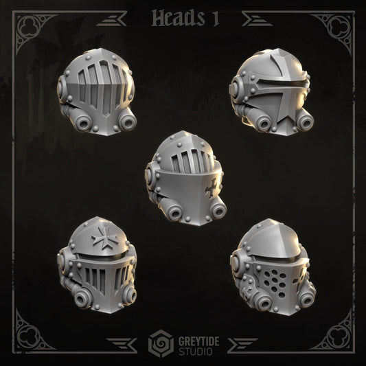 3d Printed Eternal Crusader Heads x10 Upgrade Kit by Greytide Studio