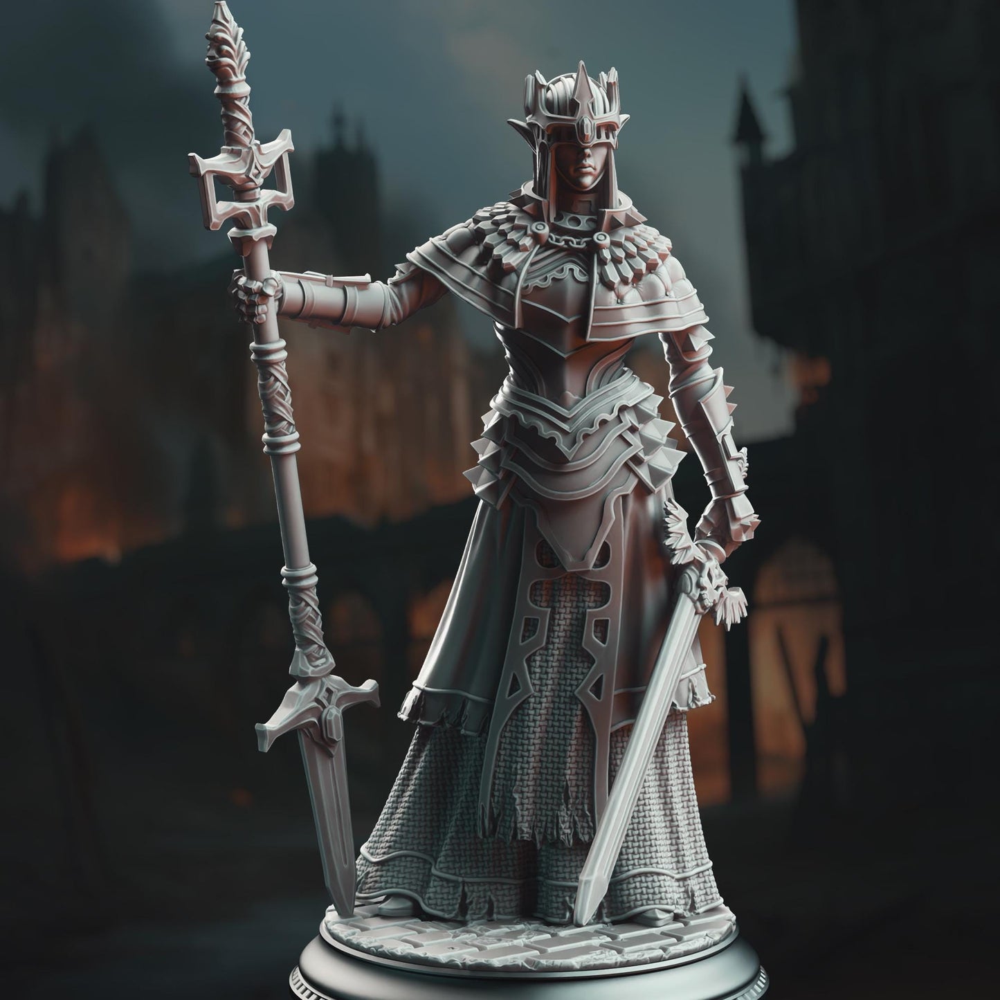 3D Printed Half-Elf War Maiden Cleric by DM Stash