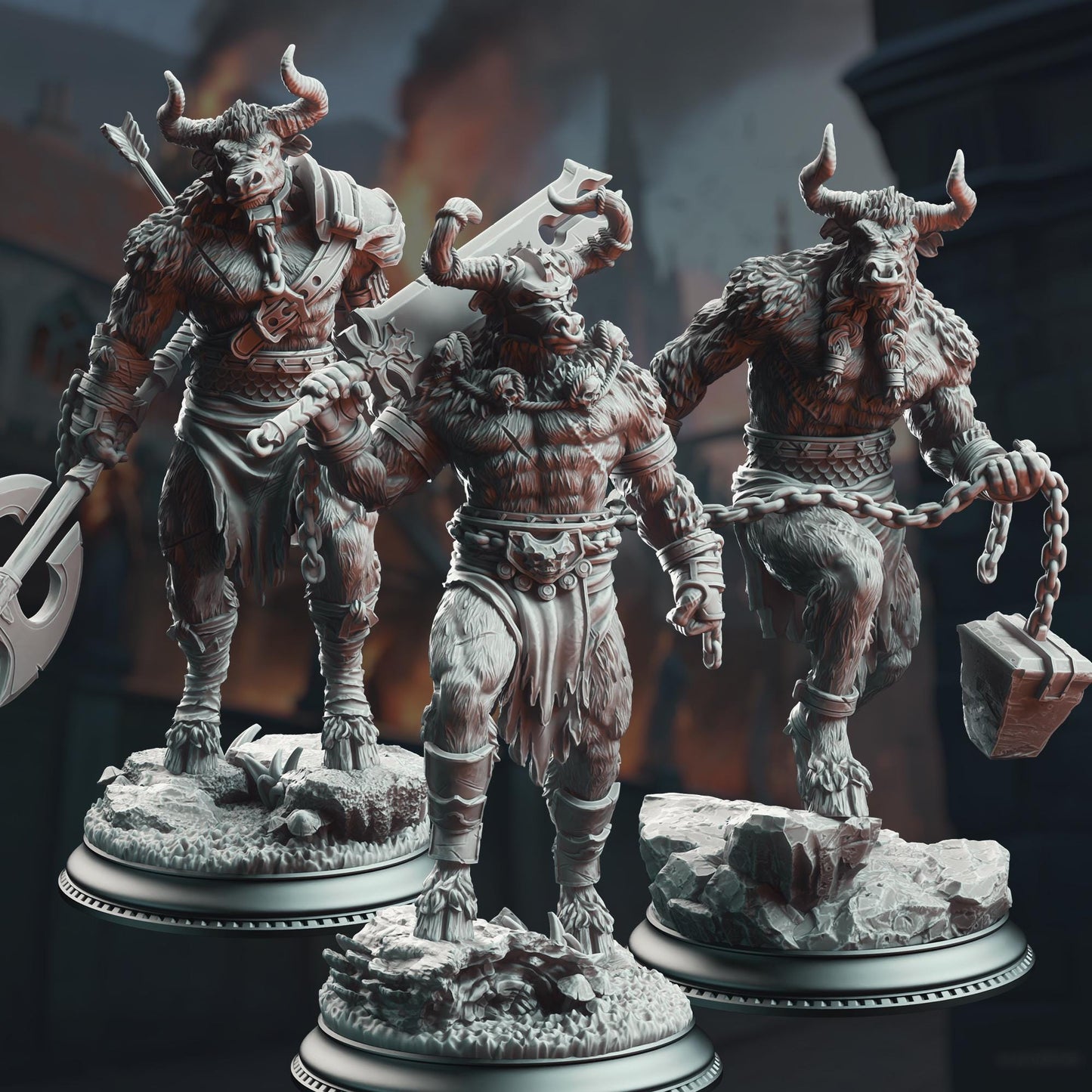 3D Printed Minotaur Warriors by DM Stash