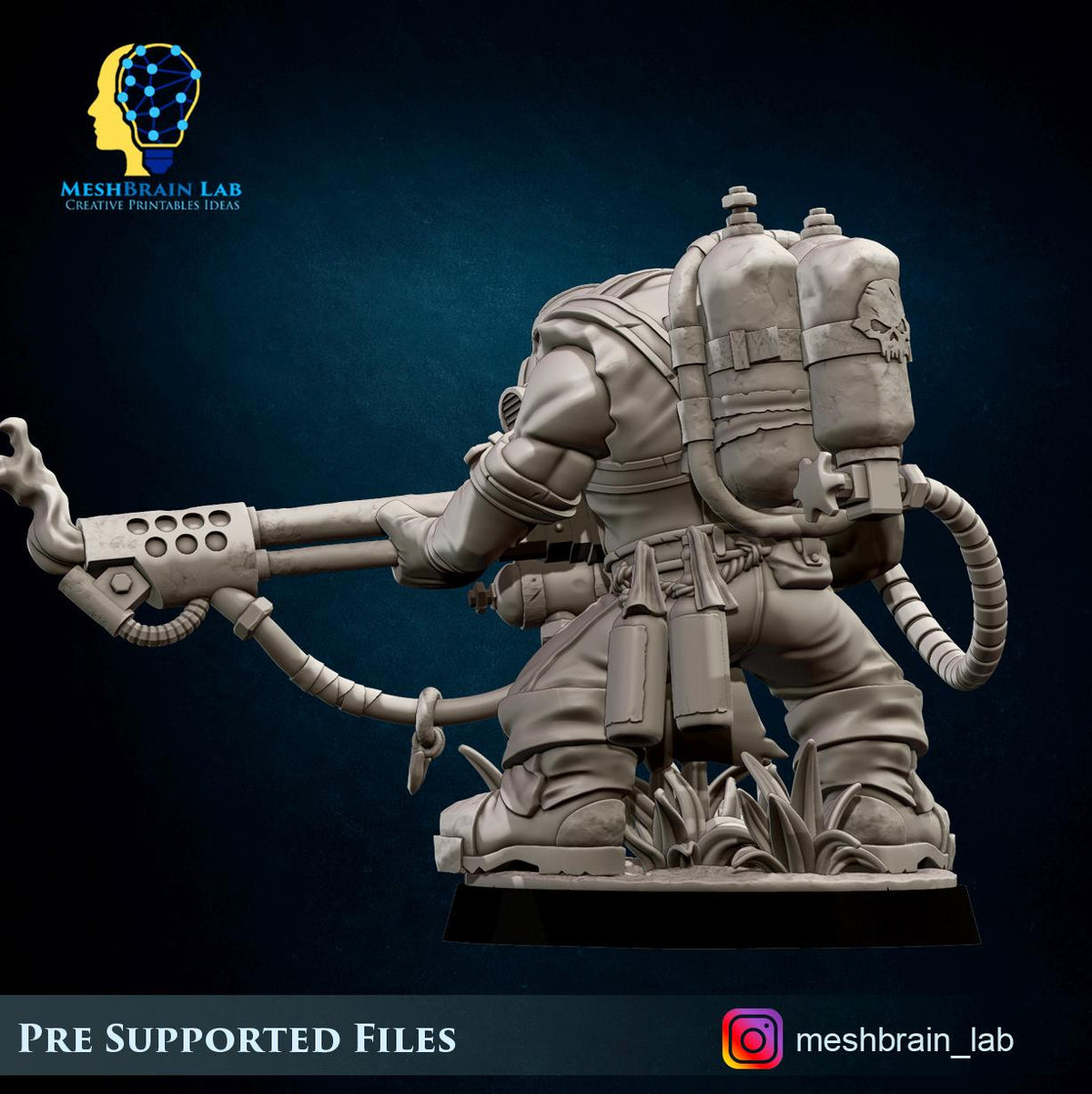 Meshbrain Lab 3d Printed Ork Commando with Flamethrower by Meshbrain Labs – Last Hope ...