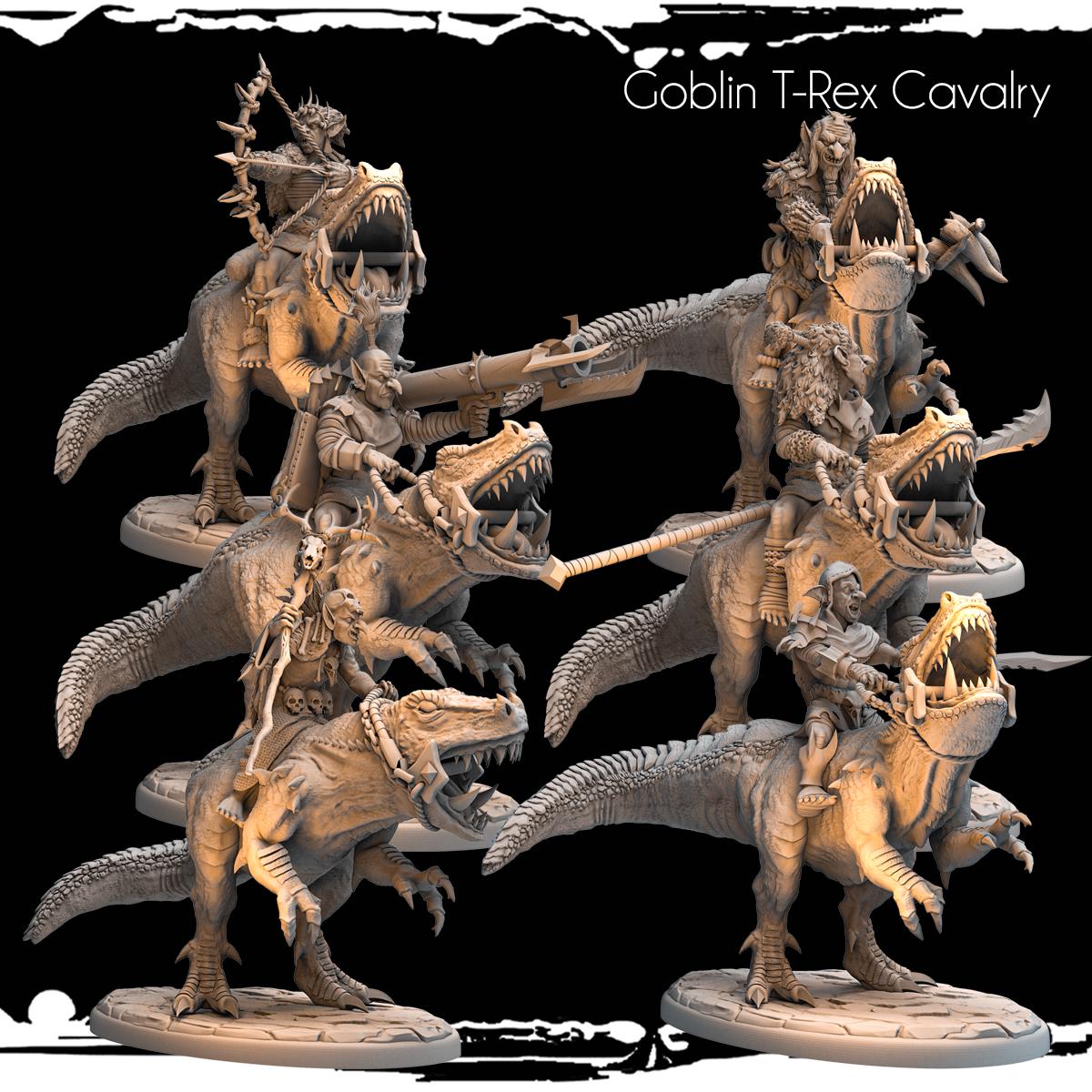 3D Printed Goblin T-Rex Cavalry by Monolith Arts