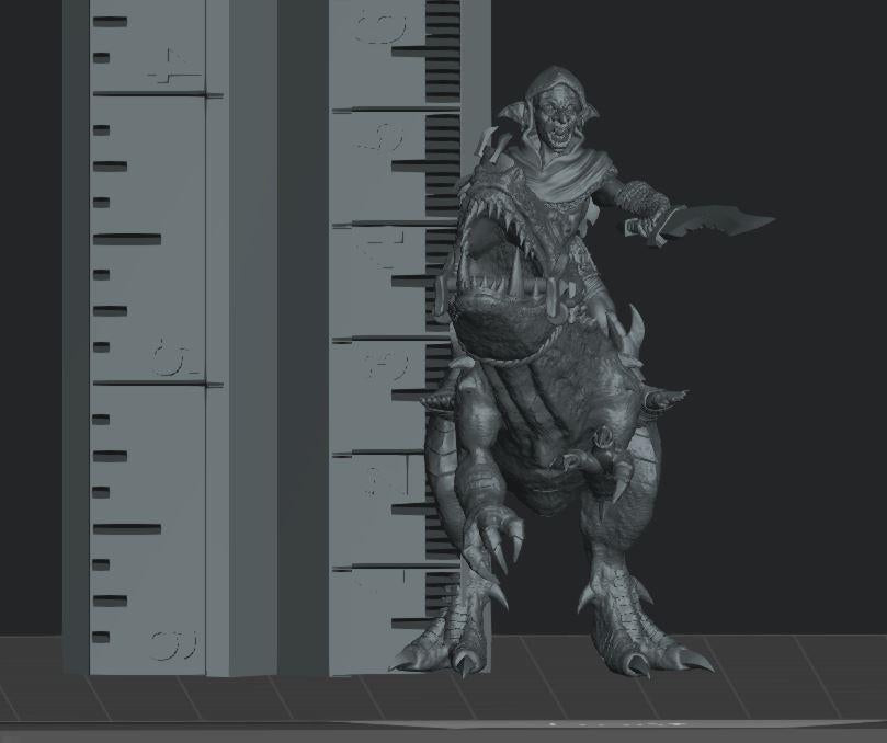 3D Printed Goblin T-Rex Cavalry by Monolith Arts