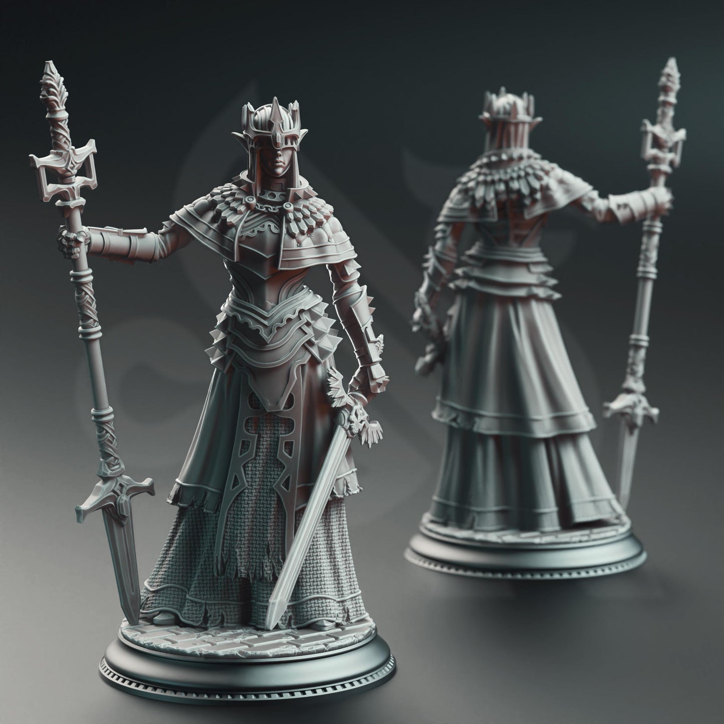 3D Printed Half-Elf War Maiden Cleric by DM Stash
