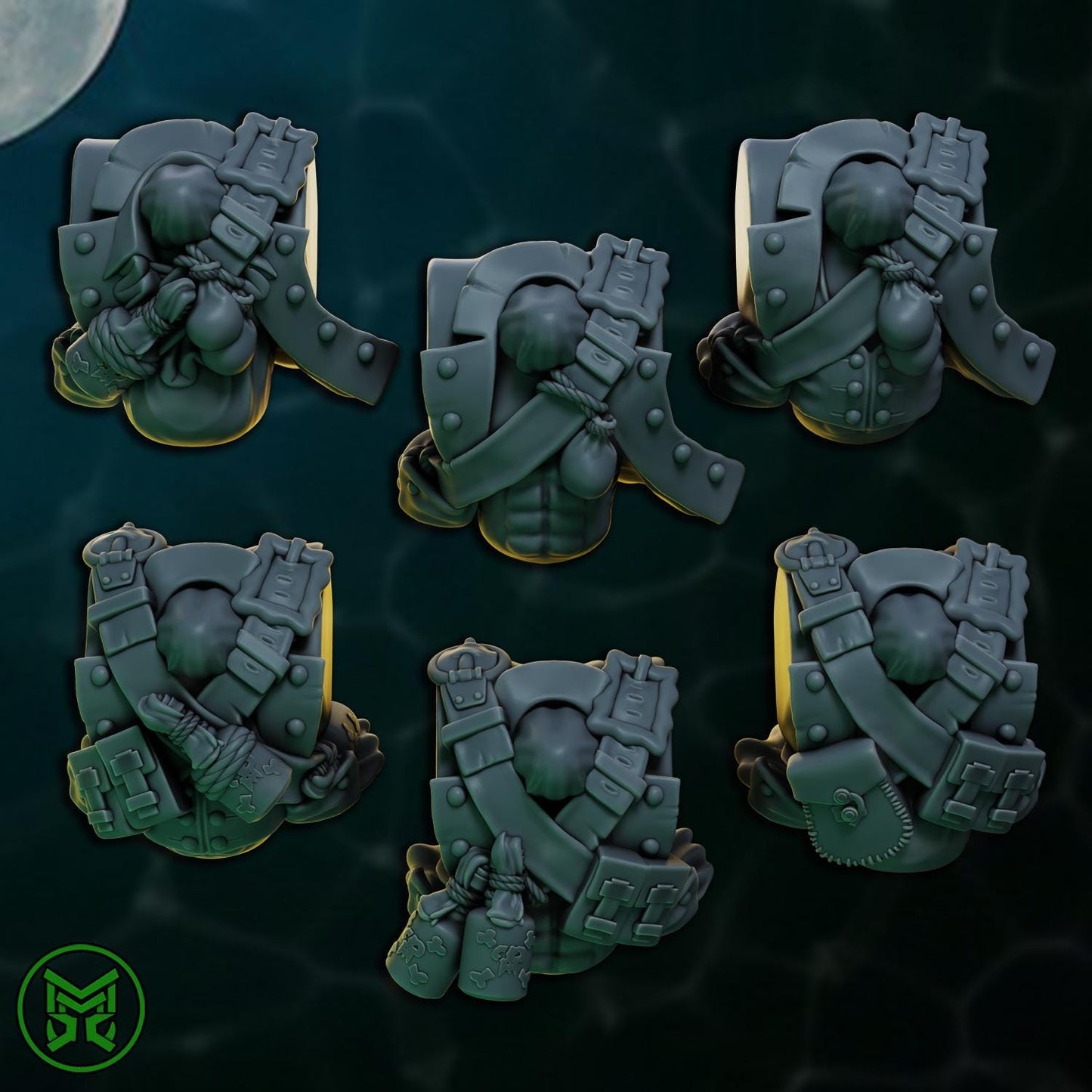 3d Printed Sneaky Pirate Orc Pistoleers x6 by Mekka Miniatures