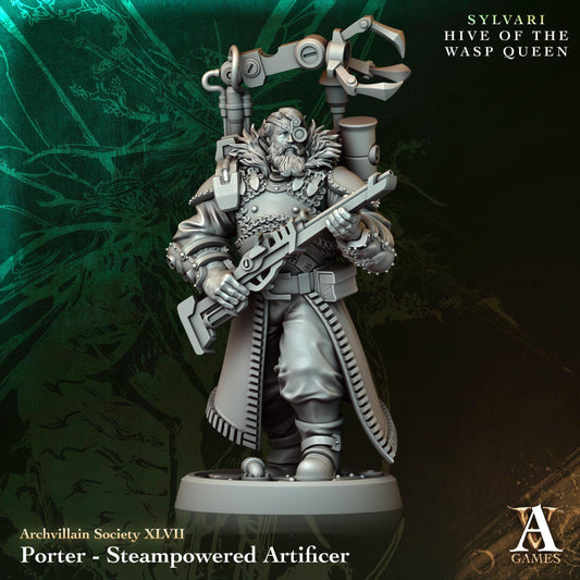 3D Printed Porter - Steam Powered Artificer by Archvillain Games