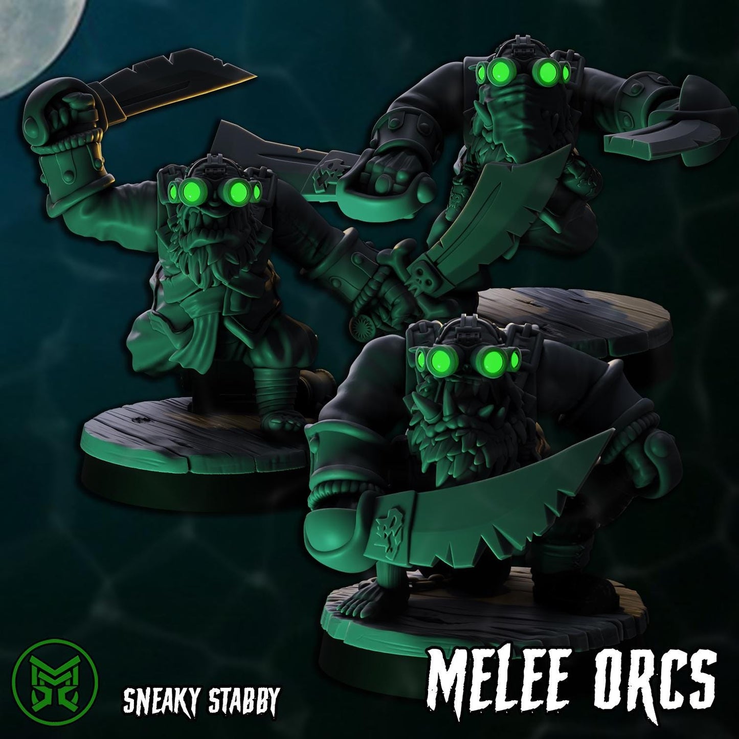 3d Printed Sneaky Orcs by Mekka Miniatures