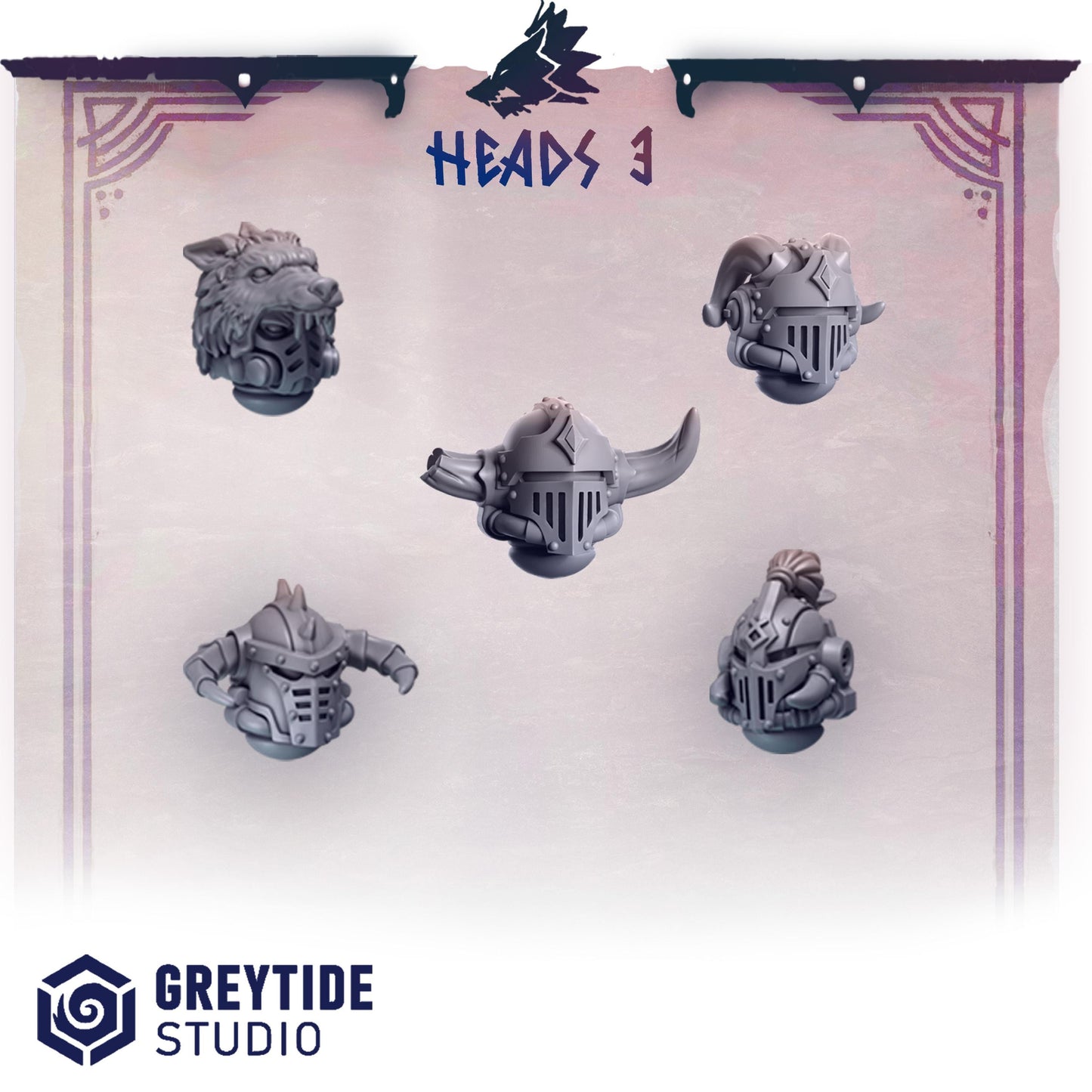 3d Printed Primal Hounds Heads #3 x10 by Greytide Studio