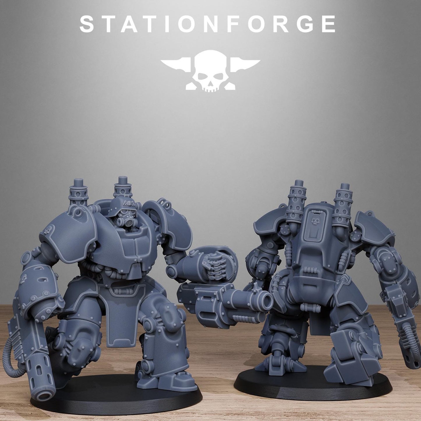 3D Printed GrimGuard Power Armor x5 by StationForge Miniatures