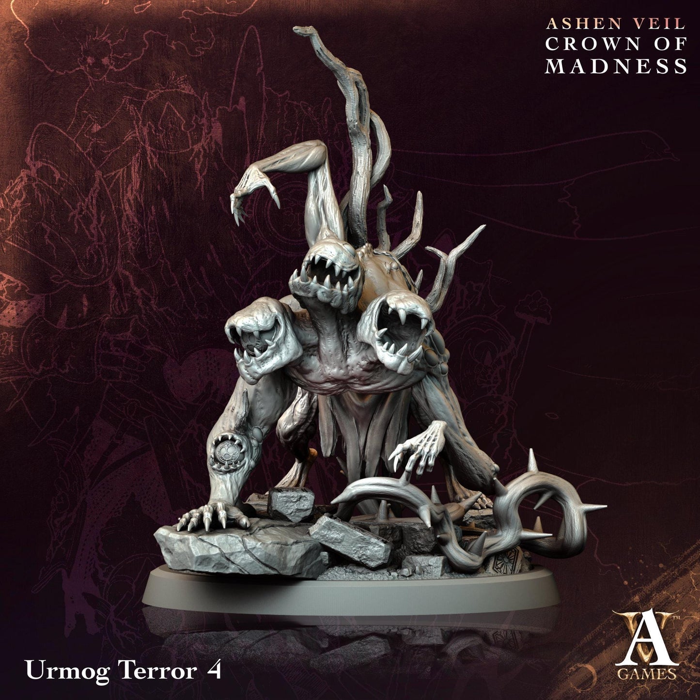 3D Printed Urmog Terrors by Archvillain Games