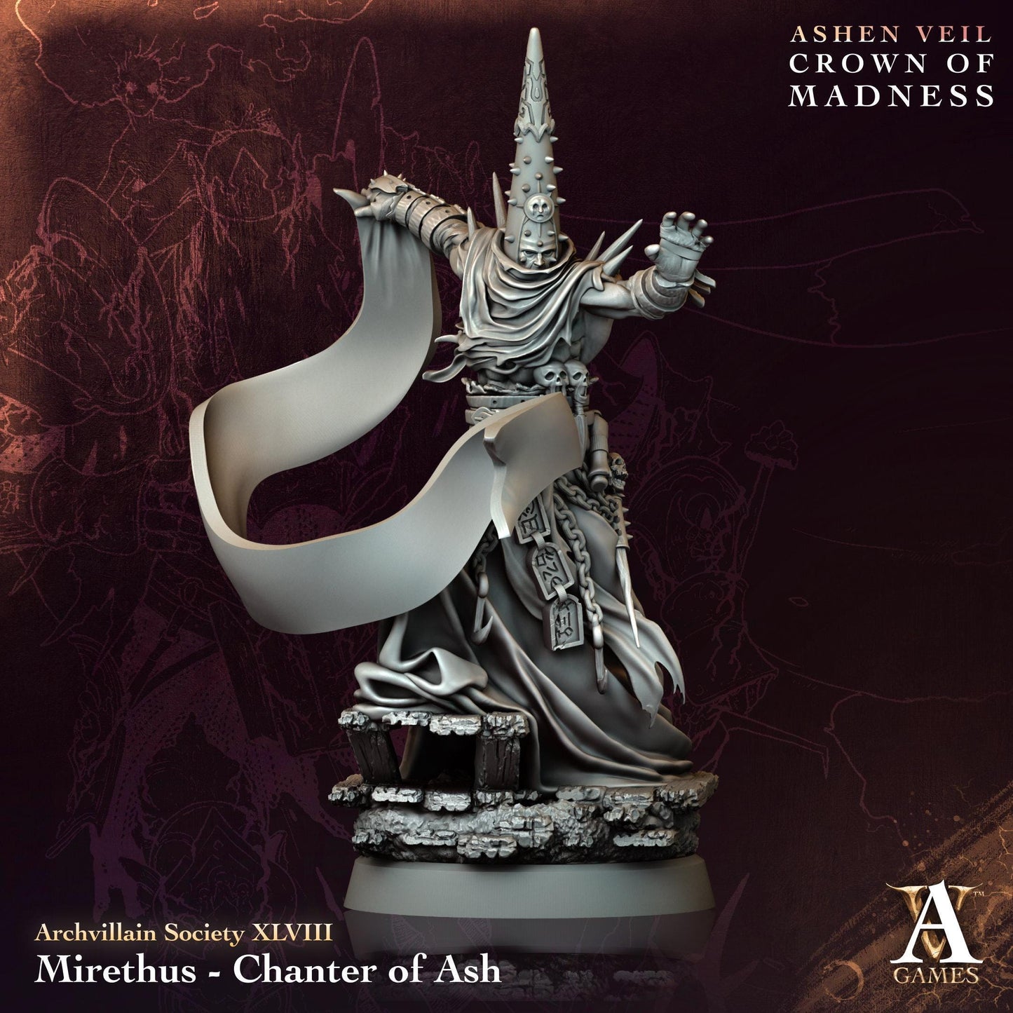 3D Printed Mirethus - Chanter of Ash by Archvillain Games