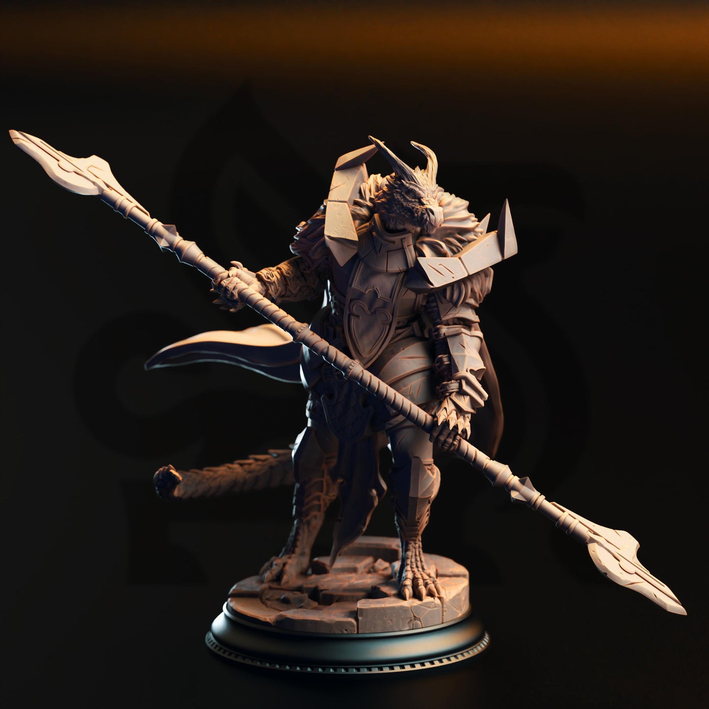 3D Printed Silver Dragonborn Paladin by DM Stash