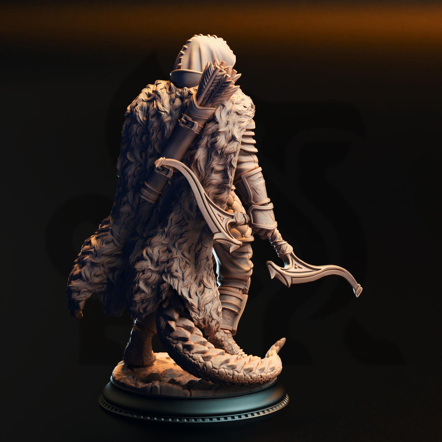 3D Printed Black Dragonborn Ranger by DM Stash