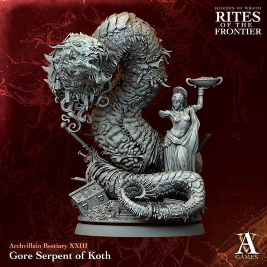 3D Printed Gore Serpent of Koth by Archvillain Games