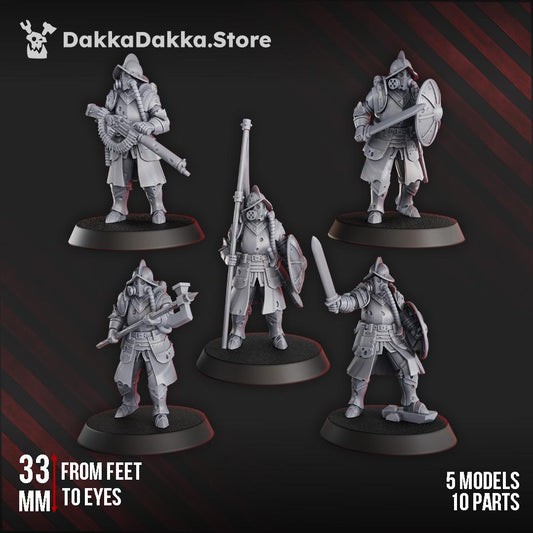 3D Printed Trench Veterans x5 by DakkaDakka Mininatures