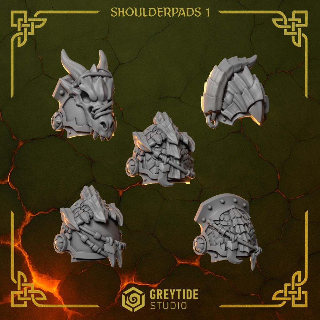 3d Printed Anvil Wardens Shoulderpads #1 x10 by Greytide Studio