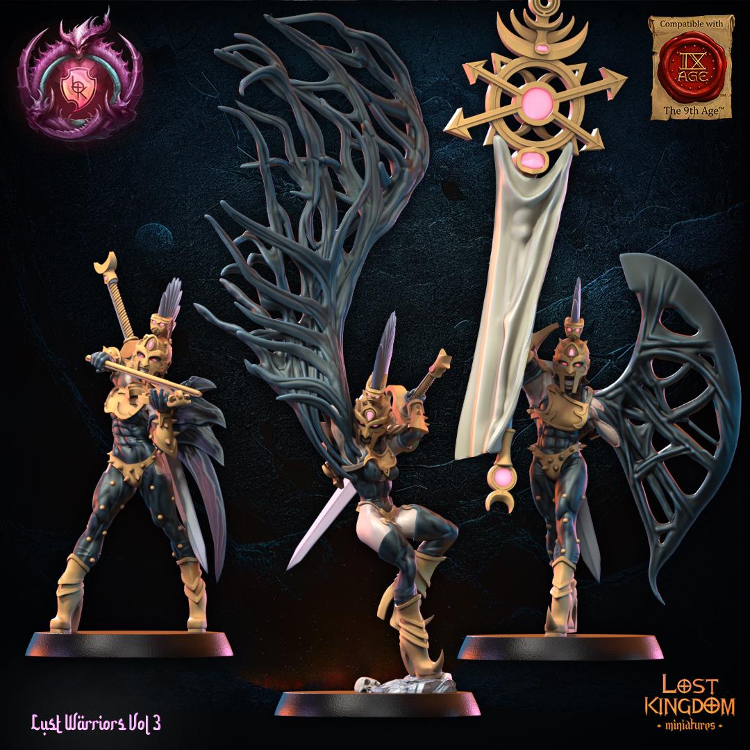 3D Printed Lust Fallen Command Group by Lost Kingdom Miniatures