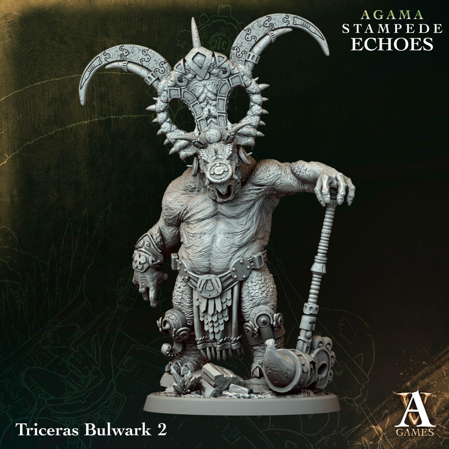 3D Printed Triceras Bulwark by Archvillain Games