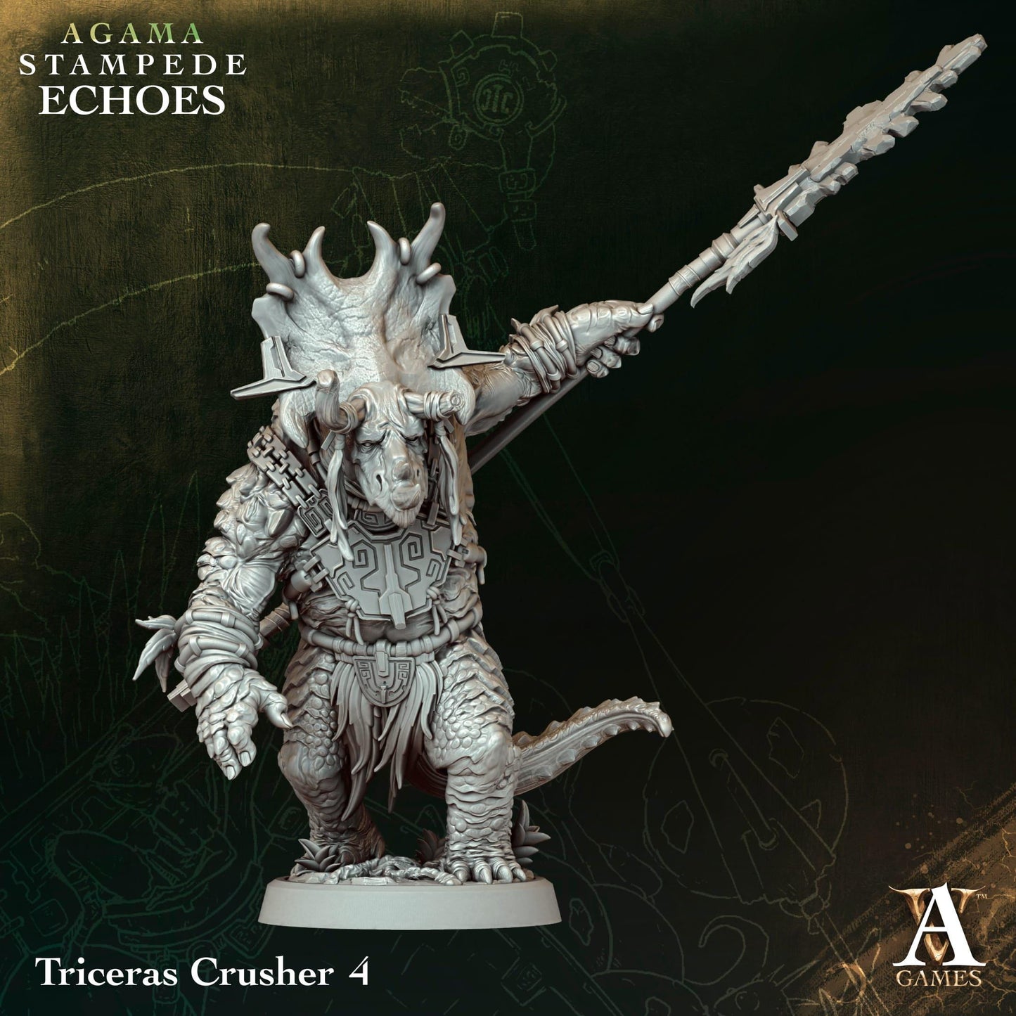 3D Printed Triceras Crusher by Archvillain Games