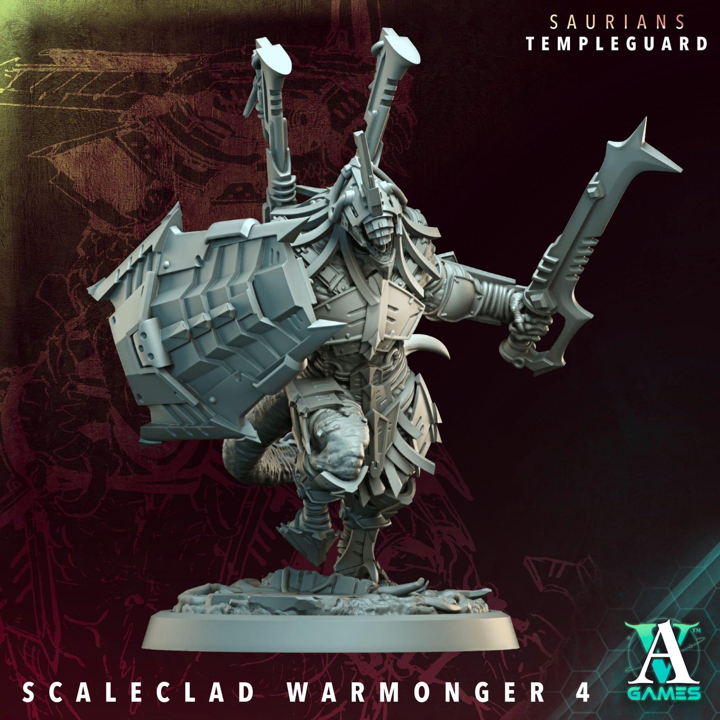 3D Printed Scaleclad Warmongers by Archvillain Games
