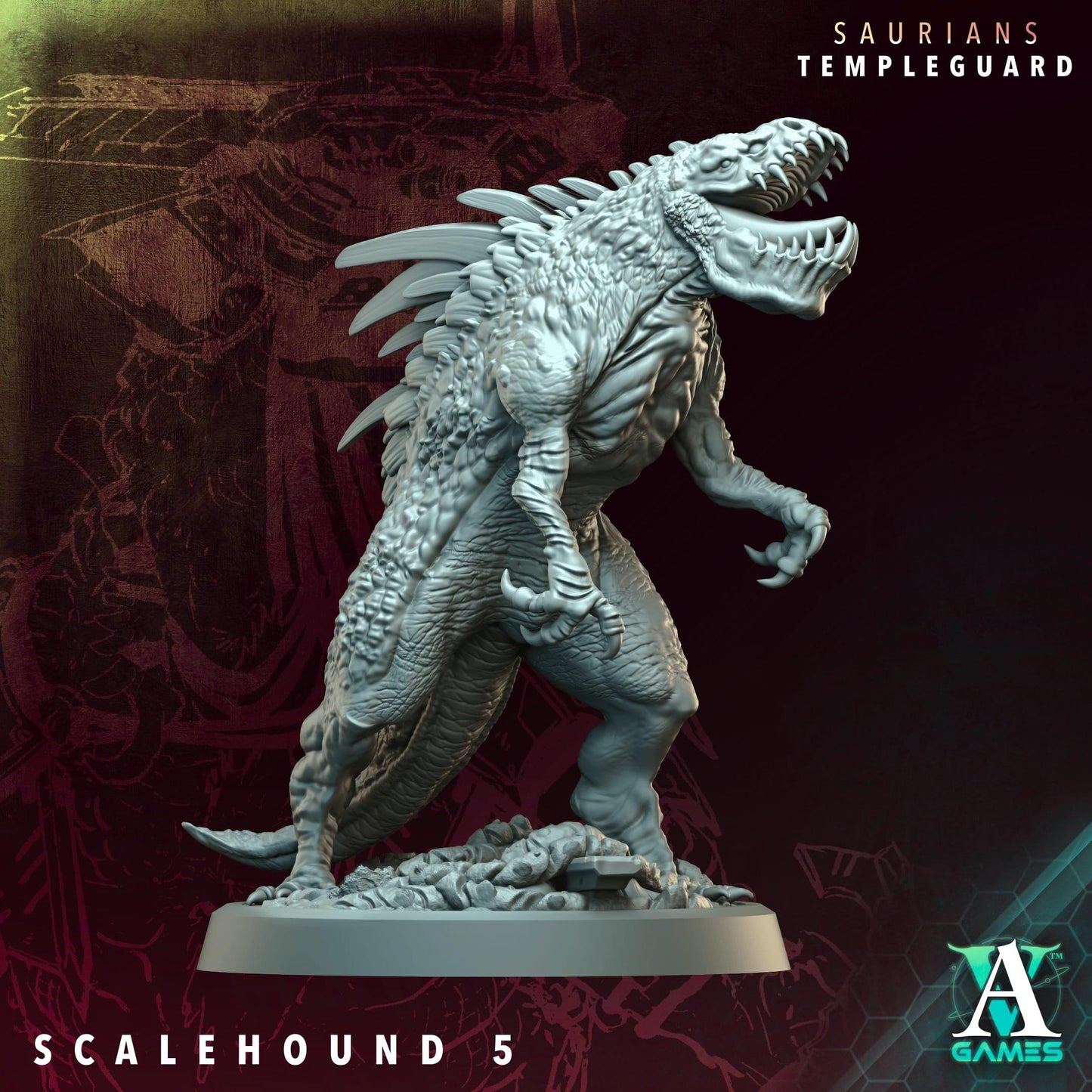 3D Printed Scalehound by Archvillain Games