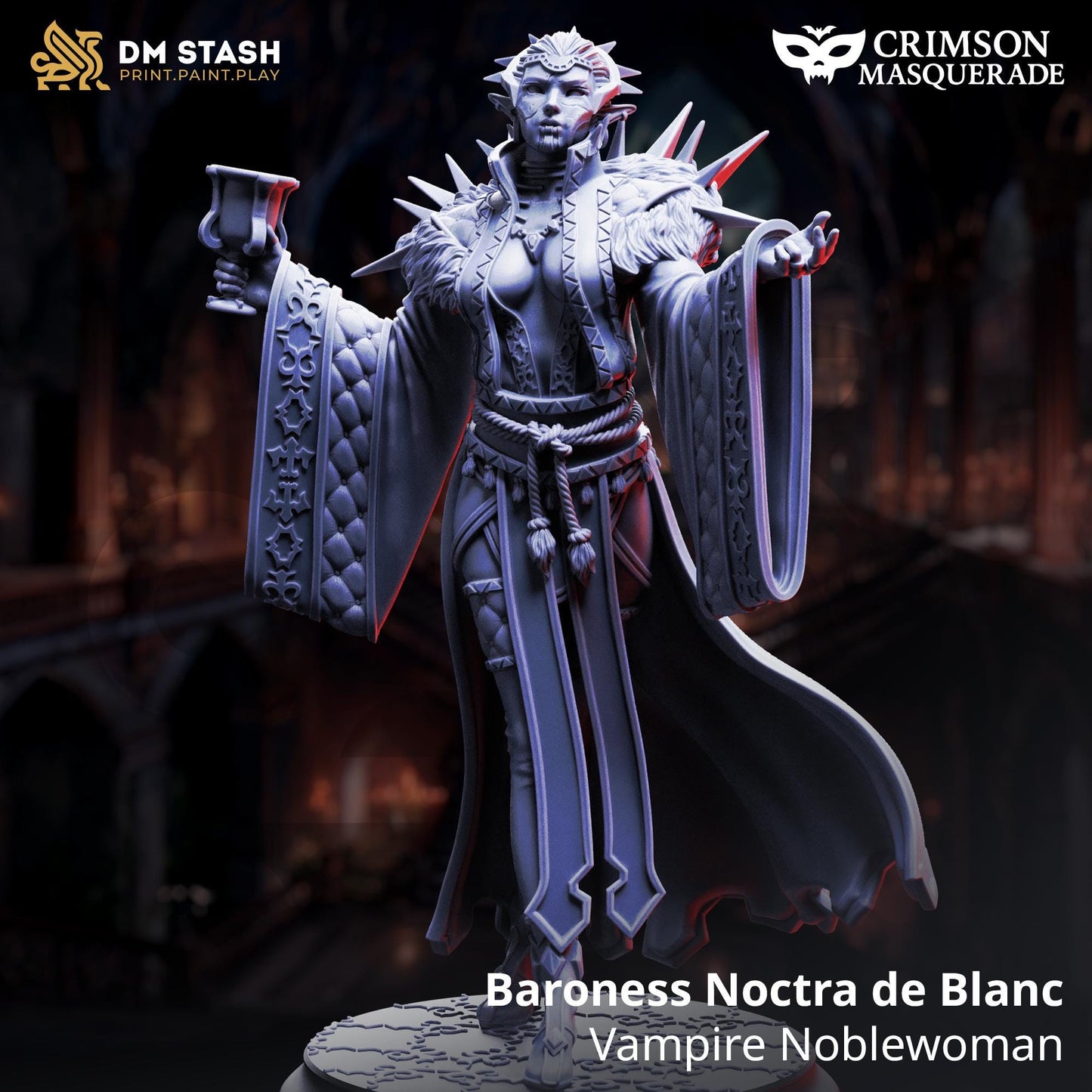 3D Printed Vampire Noblewoman - Baroness Noctra De Blanc by DM Stash