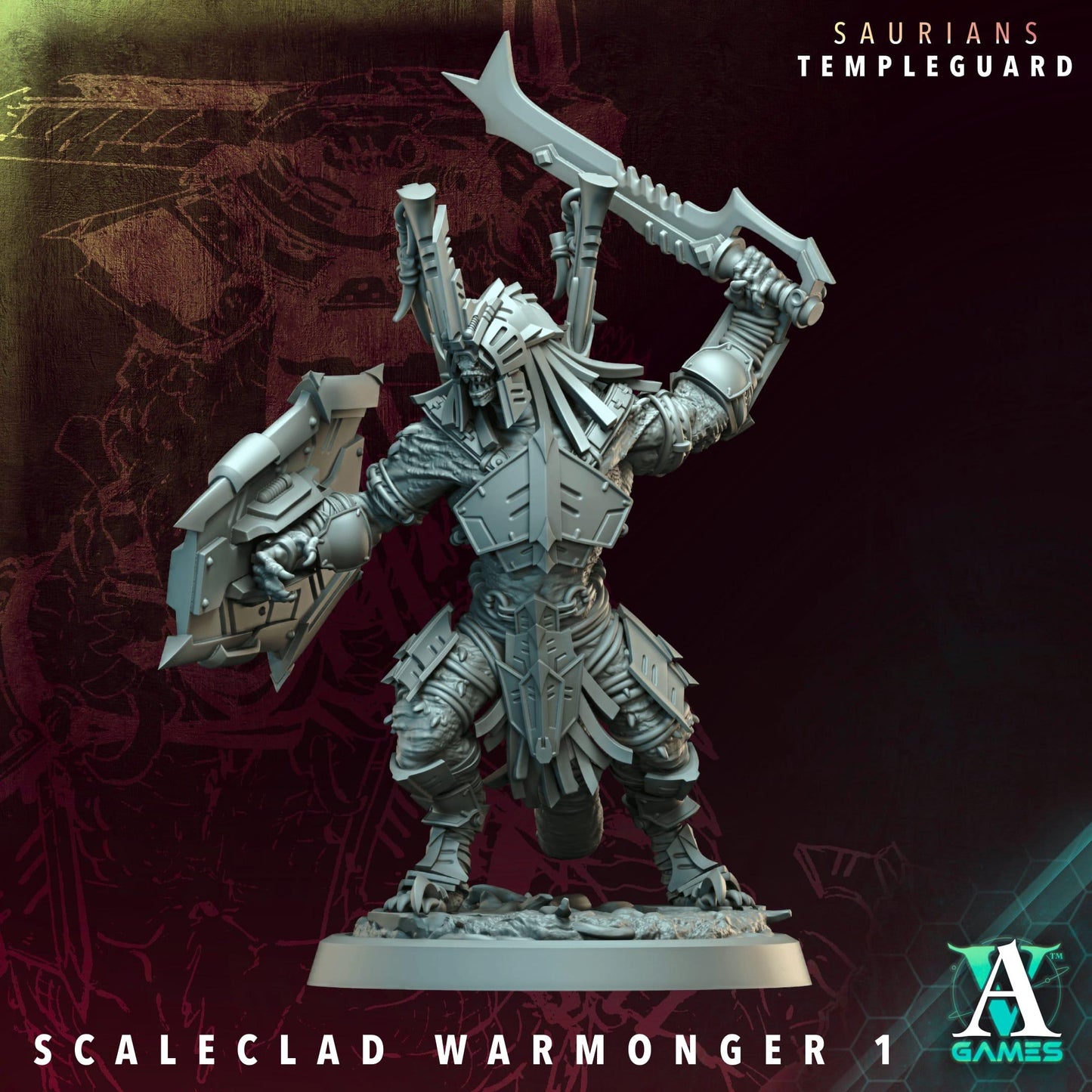 3D Printed Scaleclad Warmongers by Archvillain Games