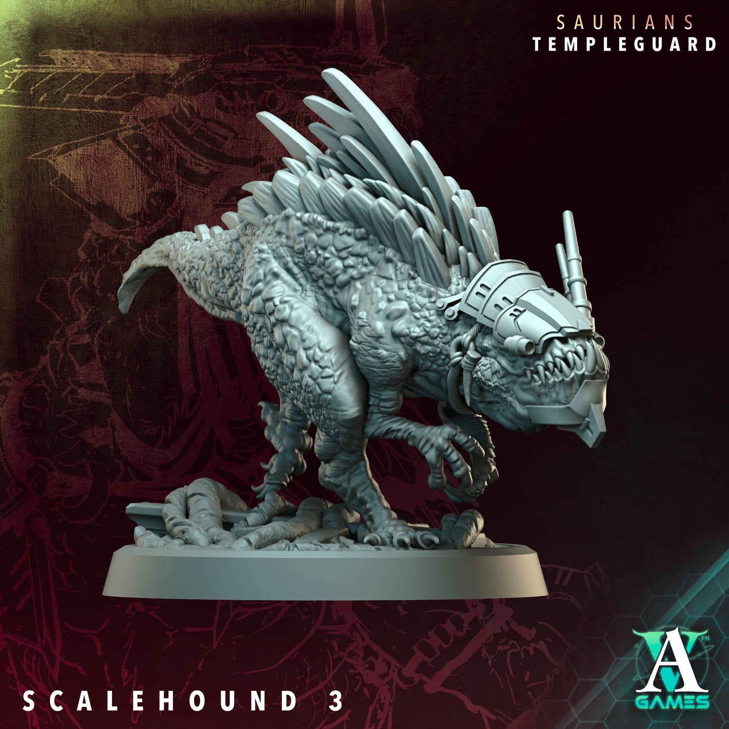 3D Printed Scalehound by Archvillain Games