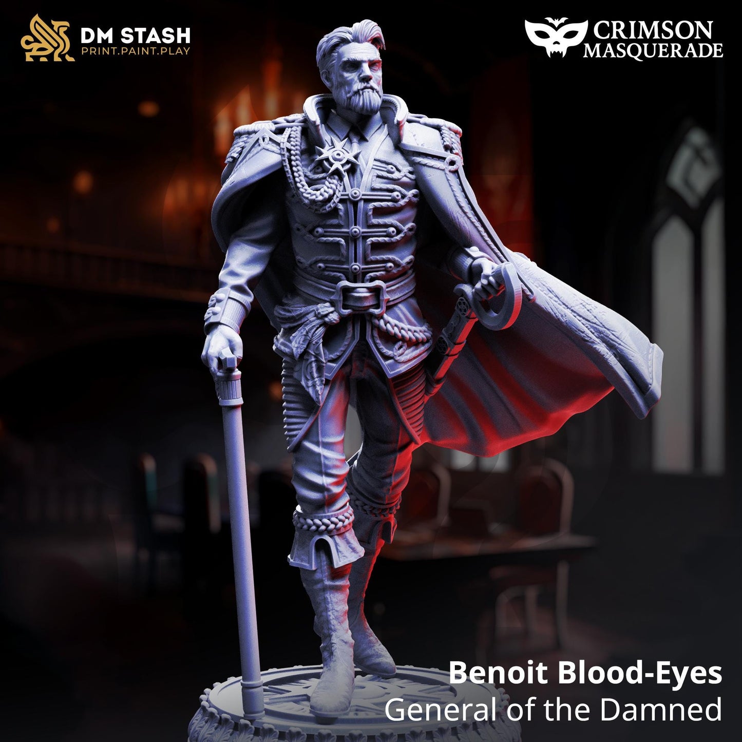 3D Printed General of the Damned - Benoit Blood-Eyes by DM Stash