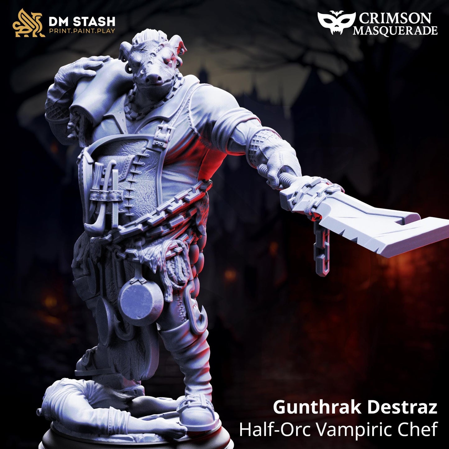 3D Printed Half-Orc Vampiric Chief - Gunthrak Destraz by DM Stash