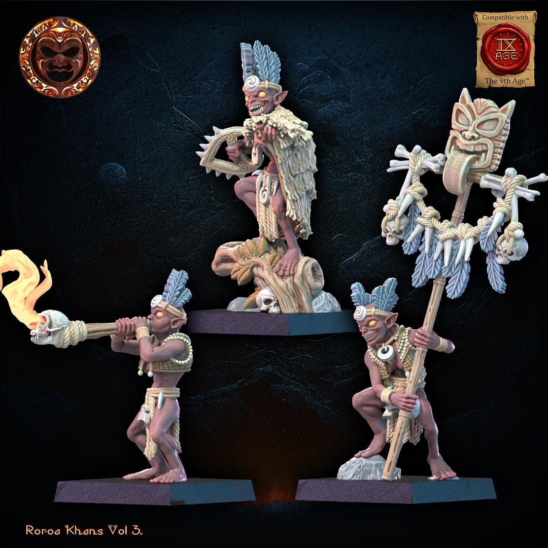 3D Printed Yarablin Command Group by Lost Kingdom Miniatures