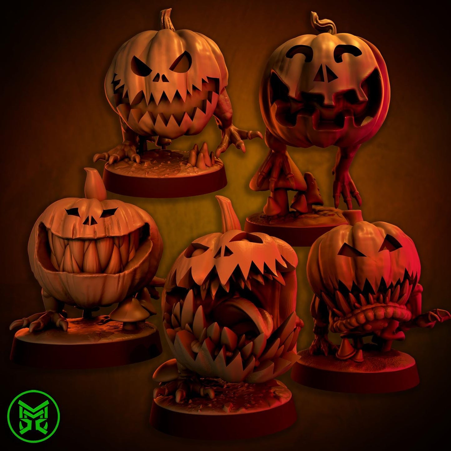 3d Printed Halloween Chompaz x5 by Mekka Miniatures
