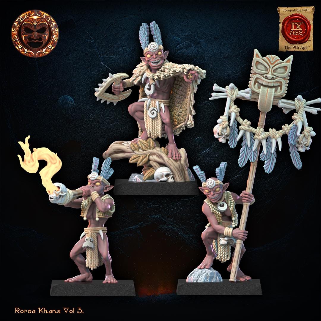 3D Printed Yarablin Command Group by Lost Kingdom Miniatures
