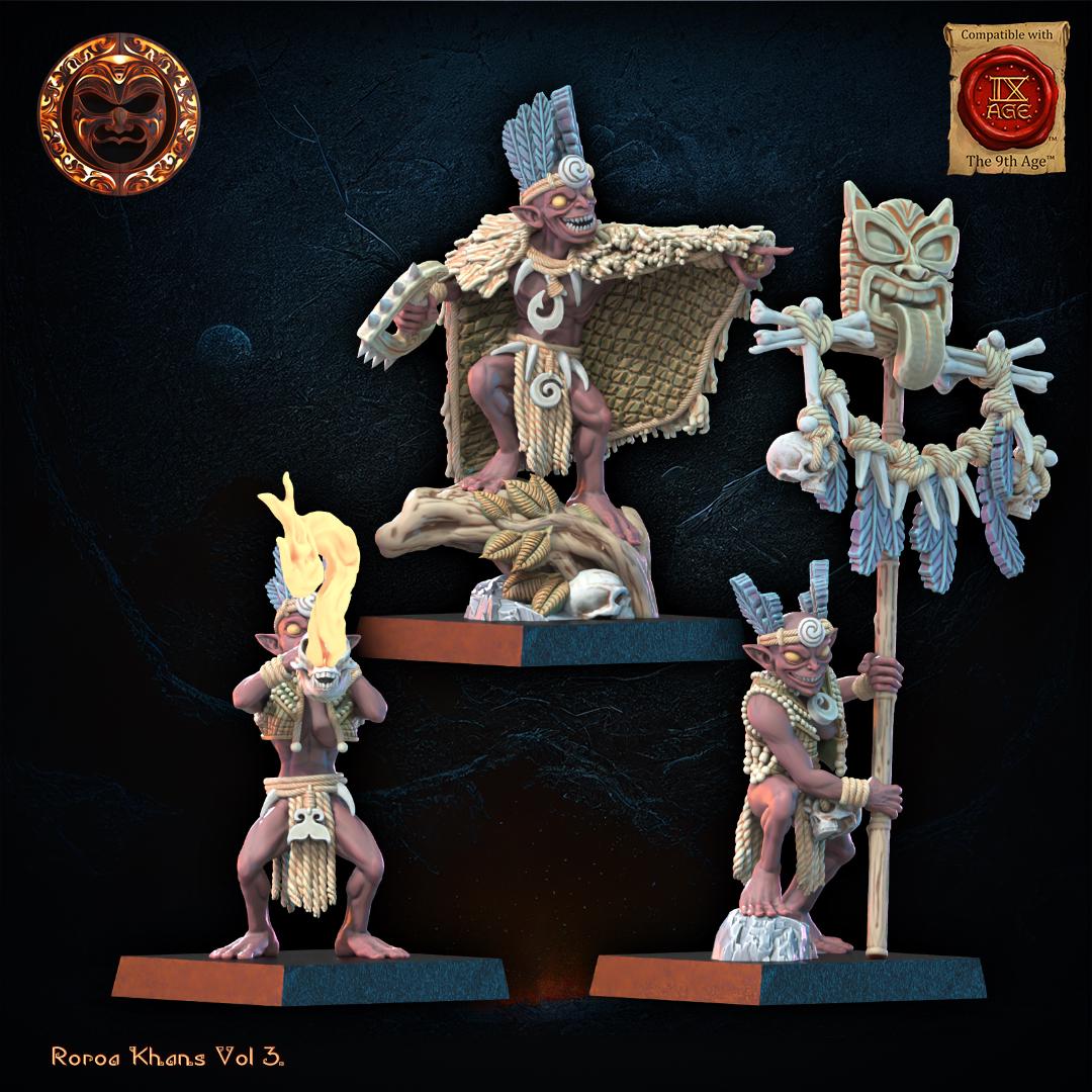 3D Printed Yarablin Command Group by Lost Kingdom Miniatures