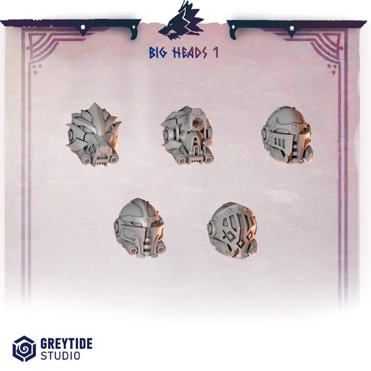 3d Printed Primal Hounds Heavy Armor Helmets x10 by Greytide Studio