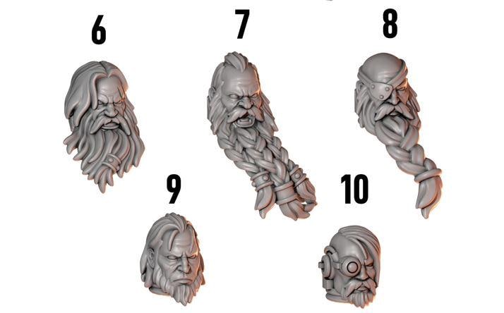 3d Printed Primal Hounds Heavy Armor Helmets #2 x10 by Greytide Studio