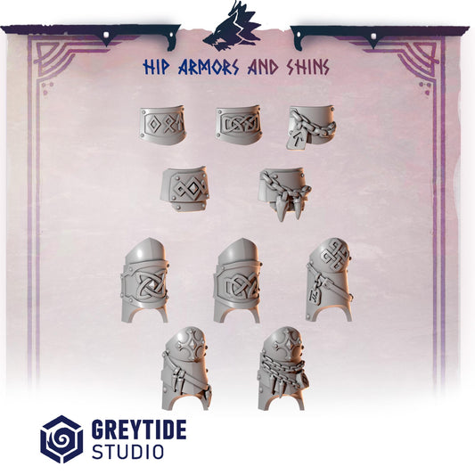 3d Printed Primal Hounds Shin and Hip Armor by Greytide Studio