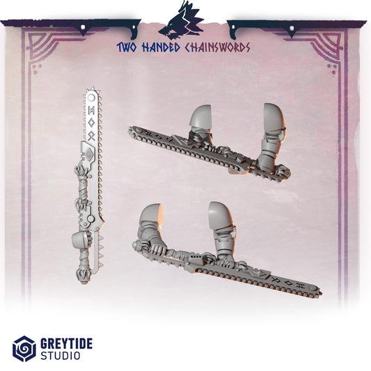 3d Printed Primal Hounds 2 Handed Chainswords Set x6  by Greytide Studio