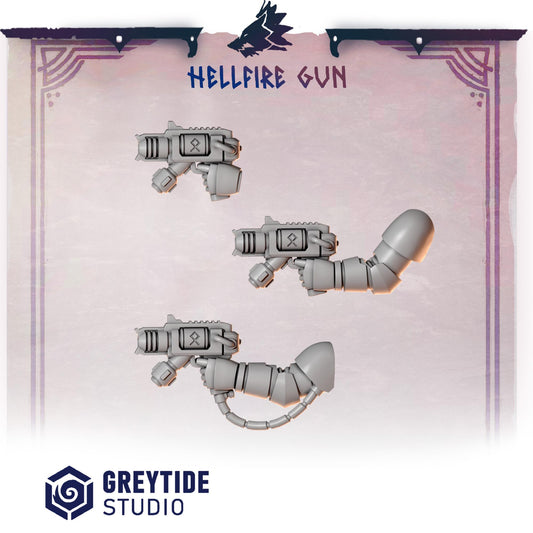 3d Printed Primal Hounds Hellfire Guns x6 by Greytide Studio