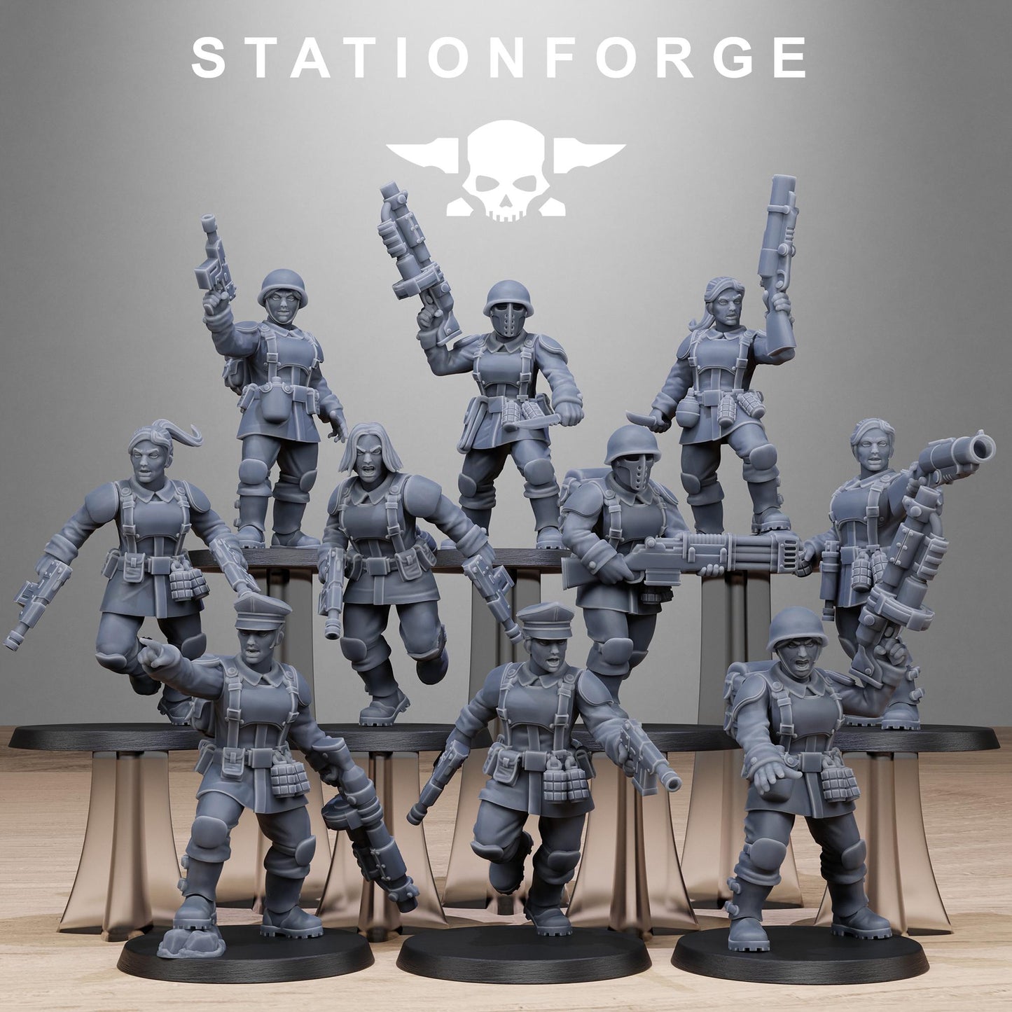 3D Printed FreeGuard Sisters by StationForge Miniatures