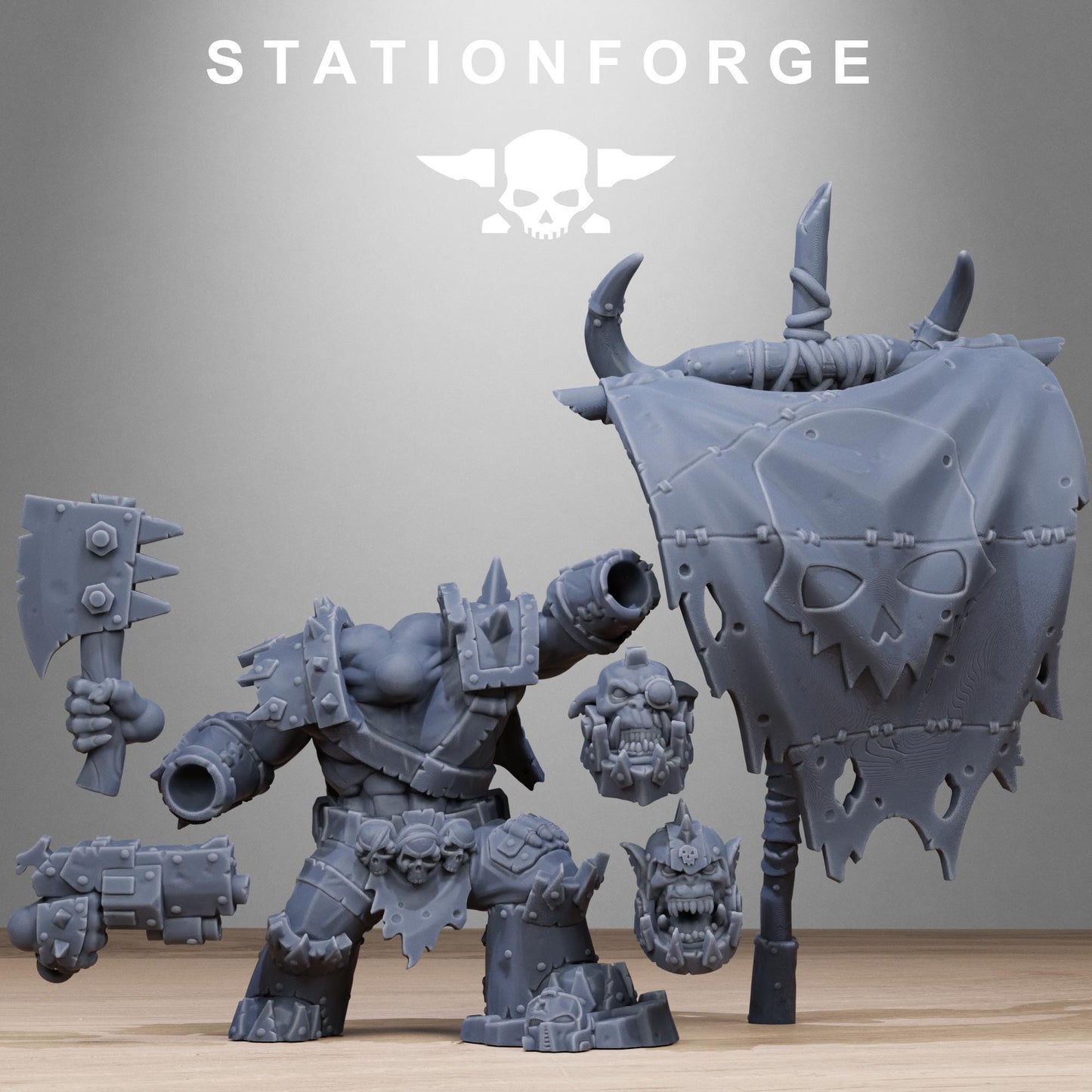 3D Printed Orkaz Bearer Boss by StationForge Miniatures