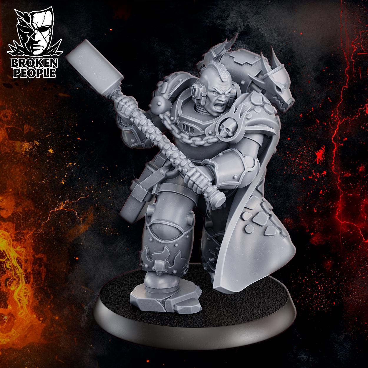 3d Printed Justicar Ignis Firehammer by DakkaDakka Miniatures