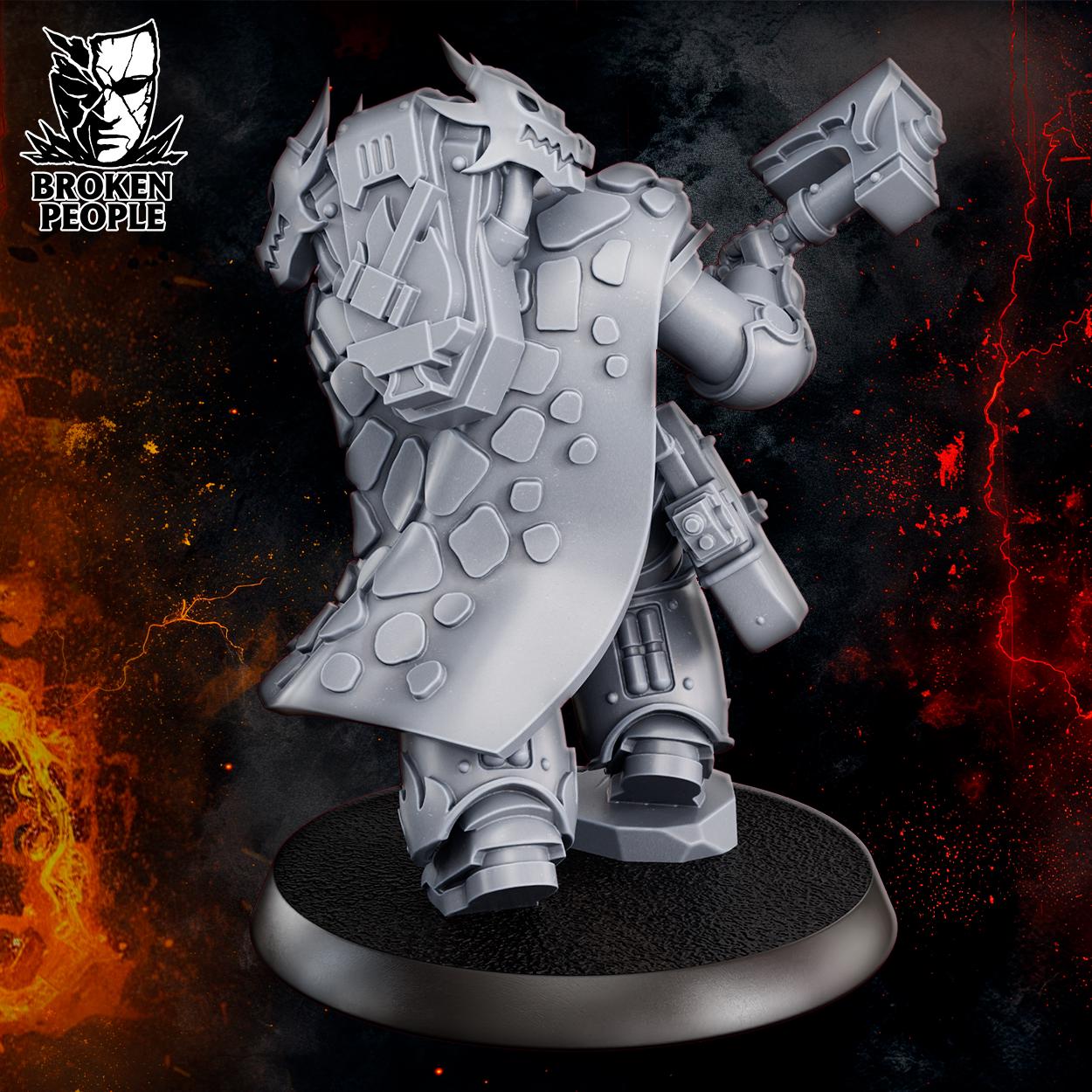 3d Printed Justicar Ignis Firehammer by DakkaDakka Miniatures